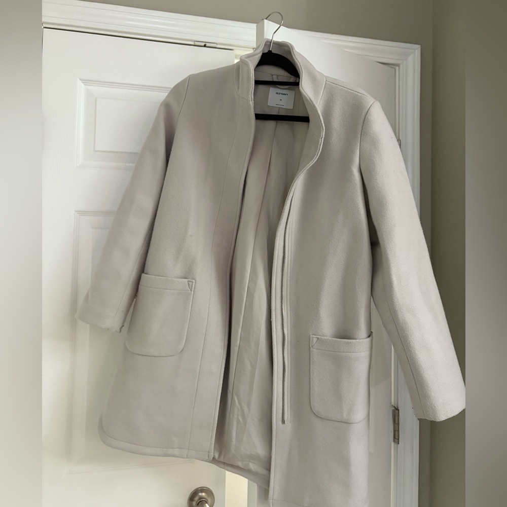 Old Navy Cream Trench Coat Lightweight Classic